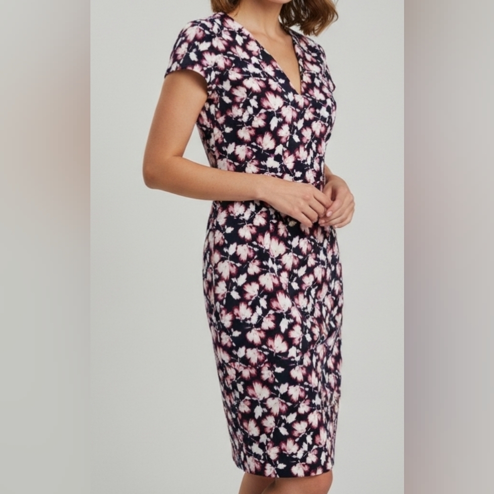 Banana Republic Navy and Pink Floral Mini Dress, 0, NWT ✔️ - Picture 3 of 8